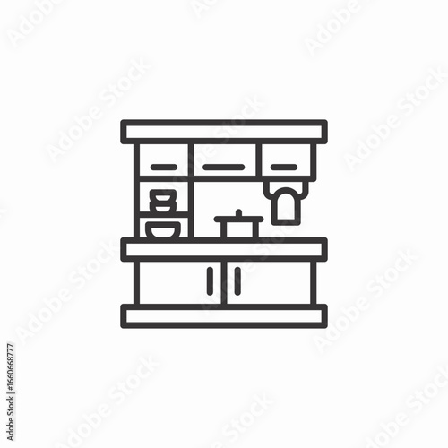 modern kitchen icon sign vector