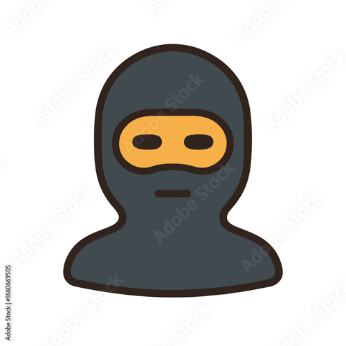 face in balaclava flat icon color vector on white background
Vector color flat icon on white background