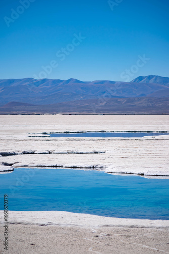 lake in the mountains Ojos del salar Salinas Grandes Jujuy Argentina