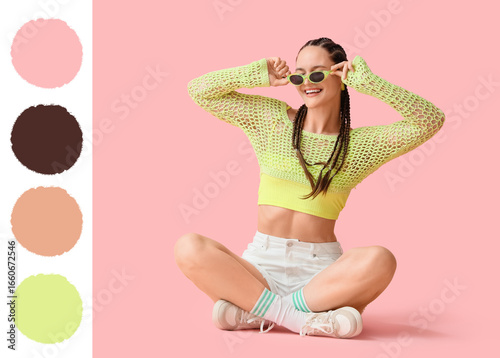 Stylish young woman in croc...