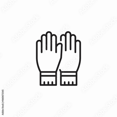 gloves winter warm icon sign vector