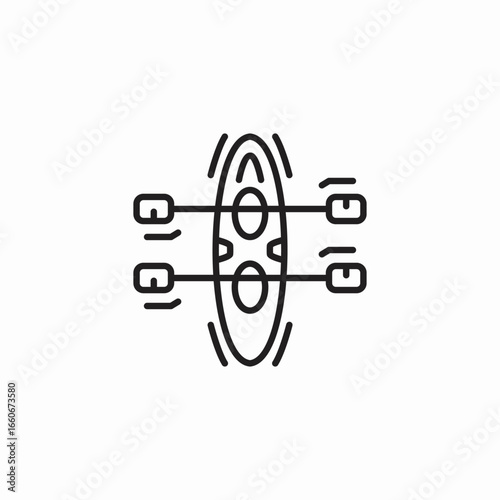 kayak paddle boat icon sign vector