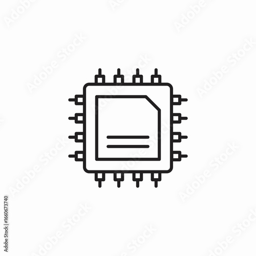 microchip data processing icon sign vector