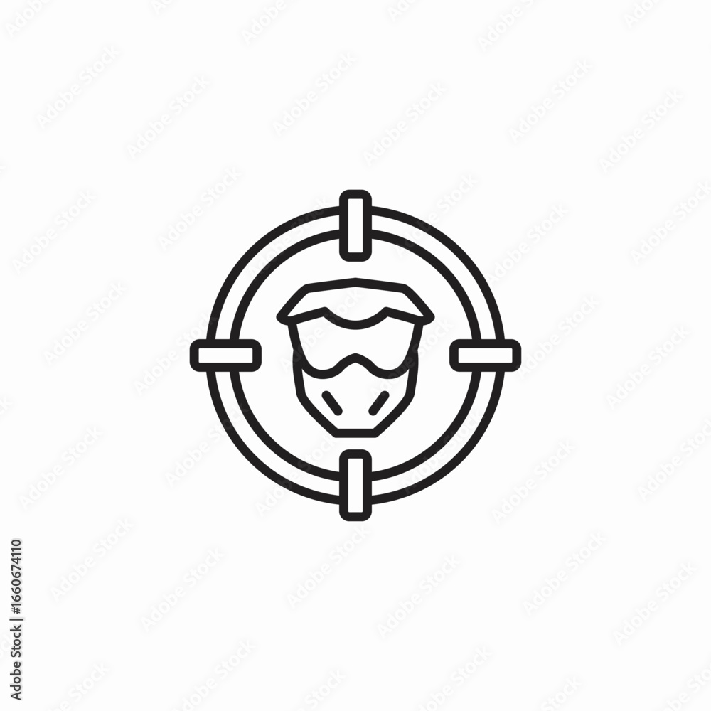 Obraz premium paintball target mask icon sign vector