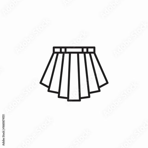 pleated skirt bottom icon sign vector