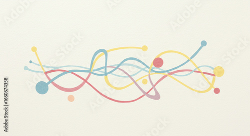 minimalist figures and light-toned colors