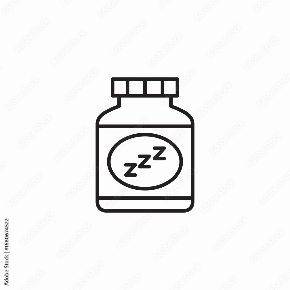 Obraz premium sleep pill bottle icon sign vector