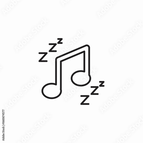 sleeping music notes icon sign vector