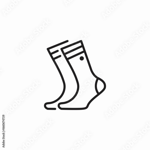 striped ankle socks icon sign vector