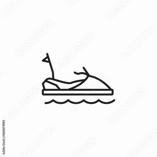 water scooter ride icon sign vector