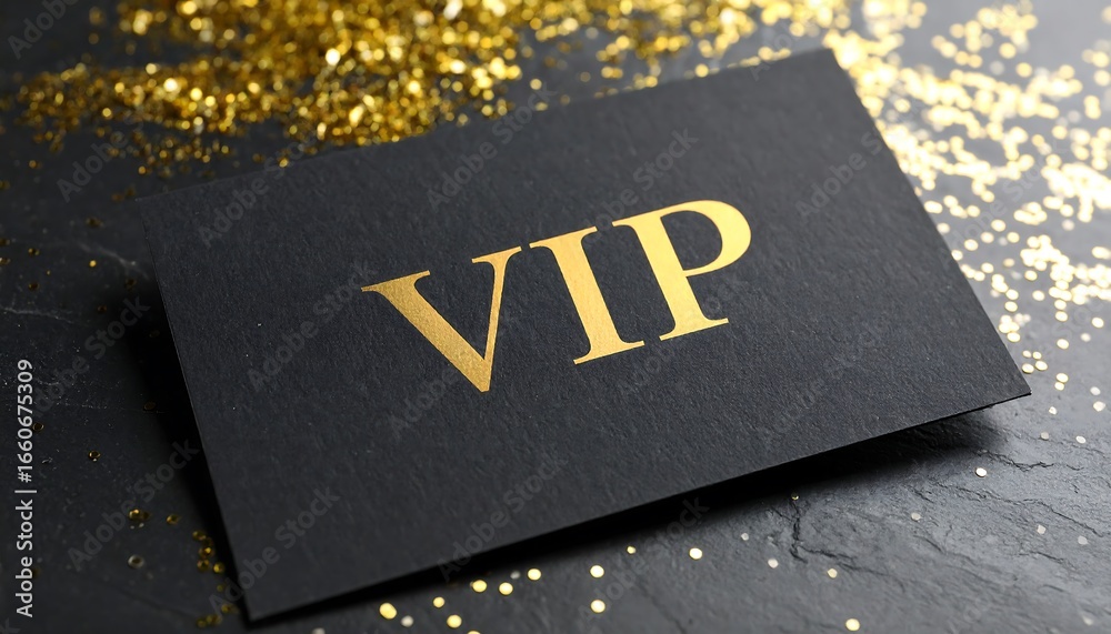 custom made wallpaper toronto digitalGold VIP Card with Glitter Background.