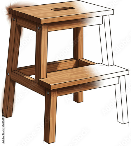 Reaching Higher A Step Stool Sketch