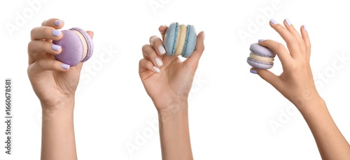 Set of hands holding sweet ...