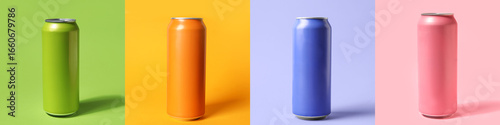 Set of fresh soda on color ...