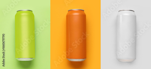 Set of fresh soda on color ...