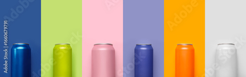 Set of fresh soda on color ...