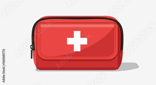 Detailed illustration showcasing a compact and portable first aid kit design