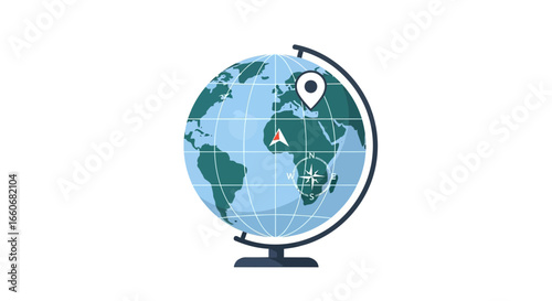Exploring the world, showcasing a globe icon for educational content