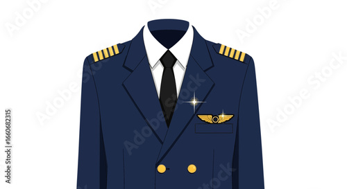 Illustration of a stylish professional aviation uniform apparel concept