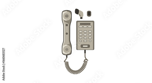 Vintage design illustrating the concept of old generation telephone device