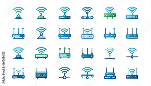Various wireless router icons