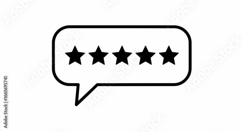Five star rating review feedback vector illustration icon.