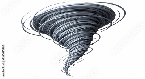 Dynamic tornado vortex vector illustration and weather icon
