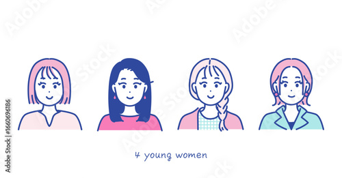 若い女性のイラスト素材