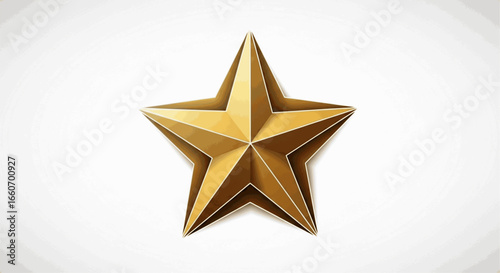 A 3D golden star, shiny and detailed, suitable for awards or decorations.