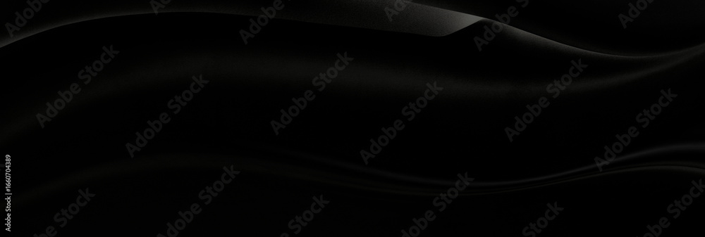 Fototapeta premium Black gray satin dark fabric texture luxurious shiny that is abstract silk cloth panorama background with patterns soft waves blur beautiful.
