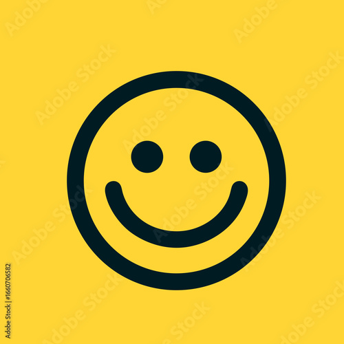 Classic Yellow Happy Smiley Face Icon.