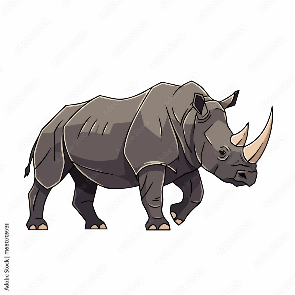 Fototapeta premium Rhinoceros Vector Illustration