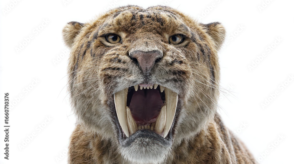Obraz premium Close-up of a ferocious extinct cat