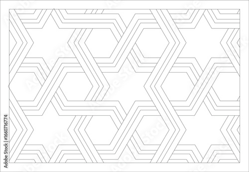 slamic geometric pattern featuring interlocking hexagram stars and hexagonal shapes