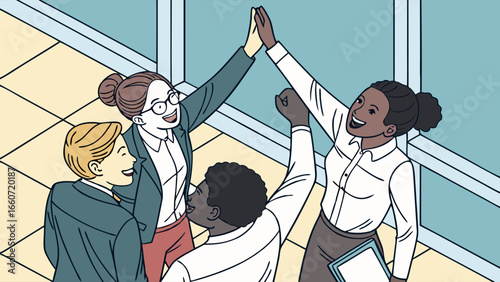 Diverse Business Colleagues Celebrating Success.