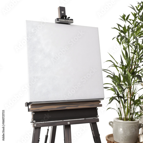 Artist's Easel with Blank Canvas Ready for Your Creative Masterpiece