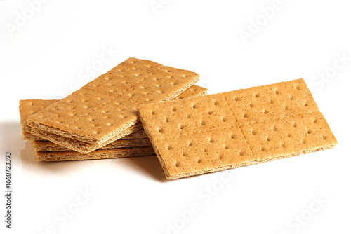 Crunchy Graham Crackers isolated on white background
