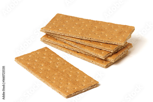 Crunchy Graham Crackers isolated on white background