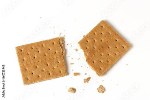 Crunchy Graham Crackers isolated on white background