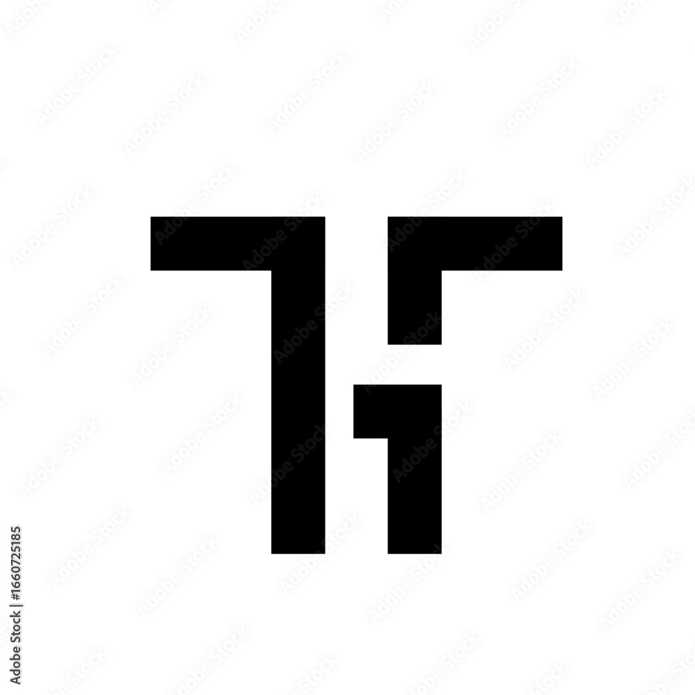 Obraz premium Abstract Black Geometric Shape on White Background