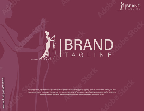 women's tailor logo or icon design template