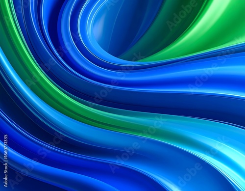 Abstract Blue Green Swirl Background.