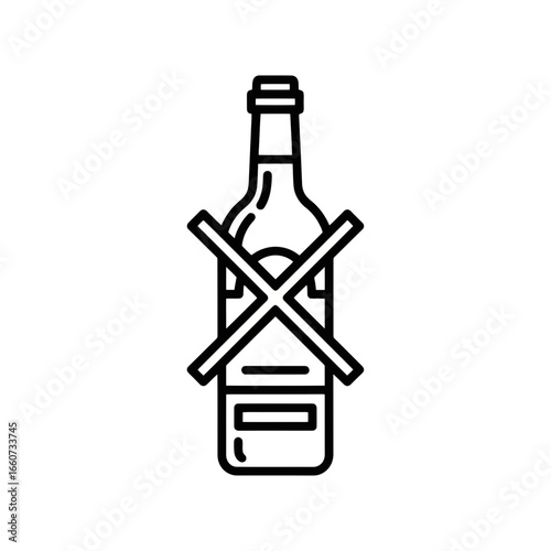Alcohol-Free Icon Symbolizing Abstinence from Drinking  