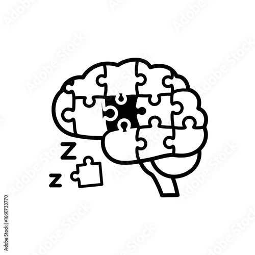 Brain Puzzle Icon Representing Sleep Improvement  