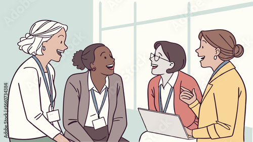 Four Women in Business Discussion.