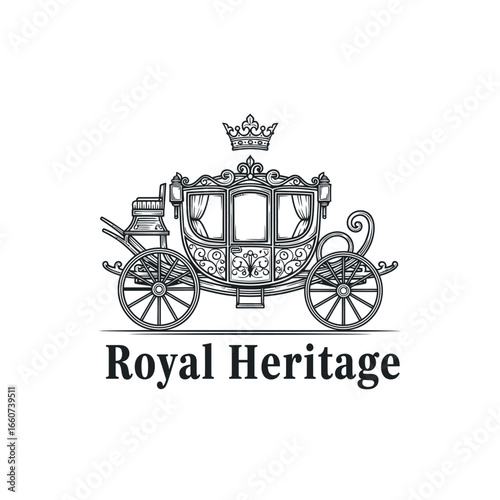 A regal vintage carriage illustration, symbolizing heritage and royalty.