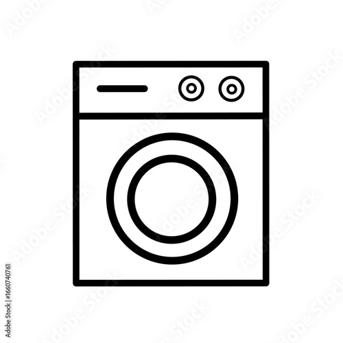 Simple Outline Washing Machine Appliance Laundry Service Flat Icon Illustration