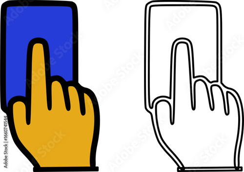 Hand holding a blue and black card, showing a warning or penalty in a sport.