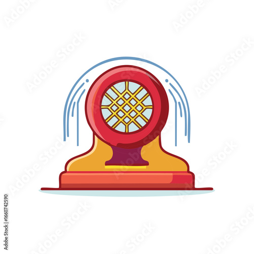 Retro Scuba Diving Helmet Underwater with Bubbles Graphic Illustration