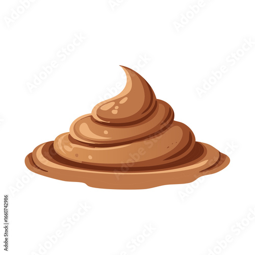 Cartoon Excrement Illustration of a pile of poop on the ground - vector art style and rendering